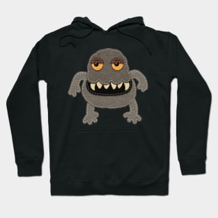 Little Brown Monster | Felt Look | Halloween Sticker Hoodie